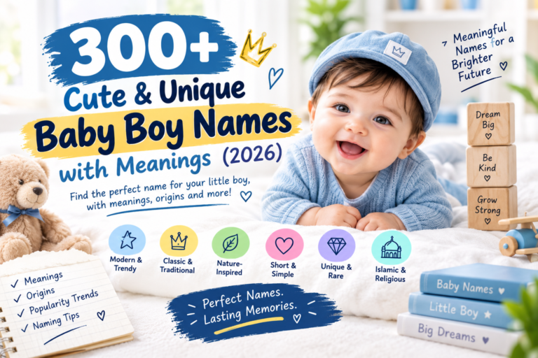 300+ Cute & Unique Baby Boy Names with Meanings (2026) Baby Boy Names