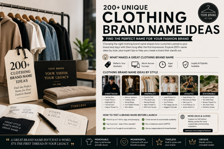 200+ Unique Clothing Brand Name Ideas for Your Label Clothing Brand Name Ideas